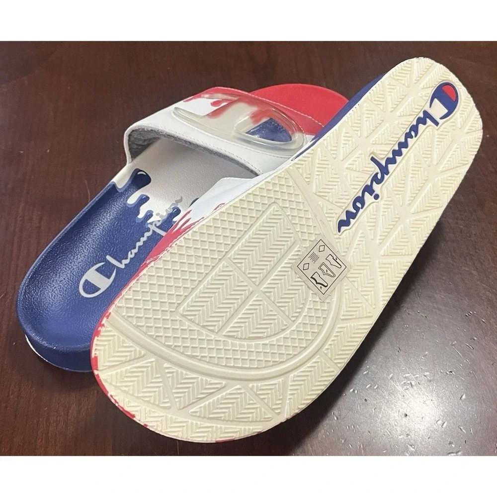 Champion IPO Drip Slides CP102177M Men's 8M Red White & Blue Athletic Sandals